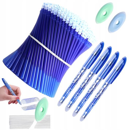  Blauer radierbarer Stift + 10 Ersatzminen + Radiergummi Modell 0030