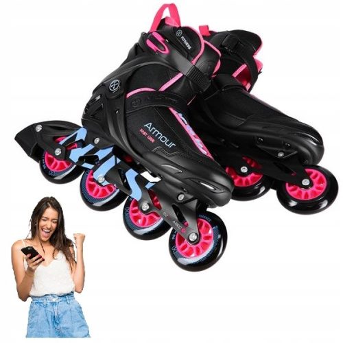  ARMOR NILS EXTREME INLINE SKATES NA22151 SCHWARZ UND ROSA GRÖSSE 44 + CGROT Sports Guide