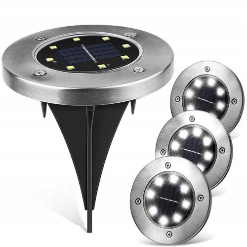  FORTRADE Einbau-Solarlampe Silber 13 cm 4 Stk.