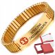  VERGOLDETES HERZSTIMULARES BAND-ARMBAND mit elastischem Band, Stahl