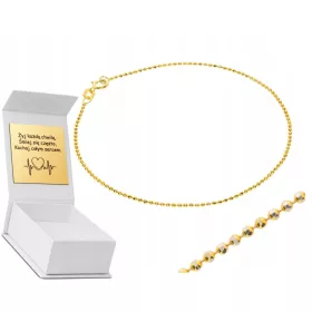    GOLDARMBAND BESTEHEND AUS KUGELN AUS 585er GOLD ZUM GESCHENK, GRAVUR