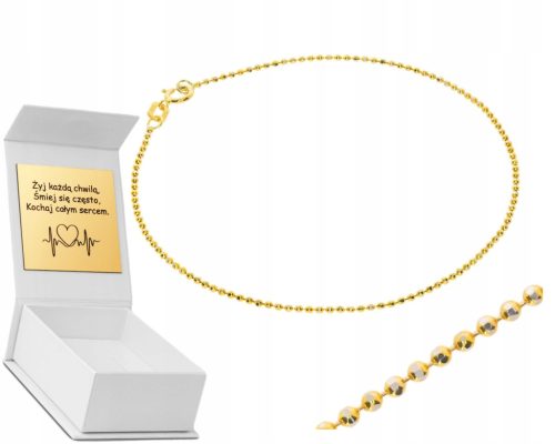  GOLDARMBAND BESTEHEND AUS KUGELN AUS 585er GOLD ZUM GESCHENK, GRAVUR