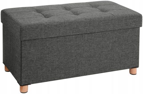  Songmics Bank mit Stauraum 76 x 40 x 38 cm silber