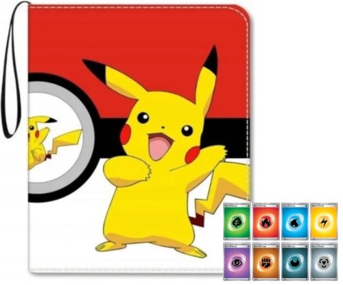  Pokemon-Kartenhalter-Album für 400 Karten + 8 Original-Energiekarten