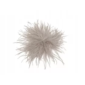  Brosche mit Marabu-Straußenfedern, hellbeige