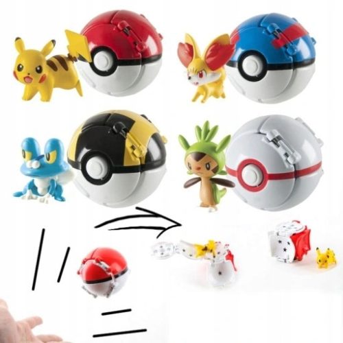  POKEMON TRANSFORMATIONSSPIELZEUGSET 4in1 FIGUREN FIGUR POKEBALL BALL