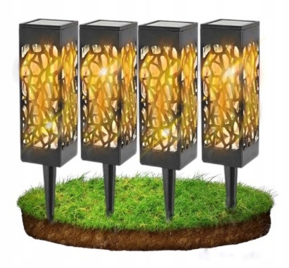  LedClick Solarlampe, schwarz, 34 cm, 4 Stk.