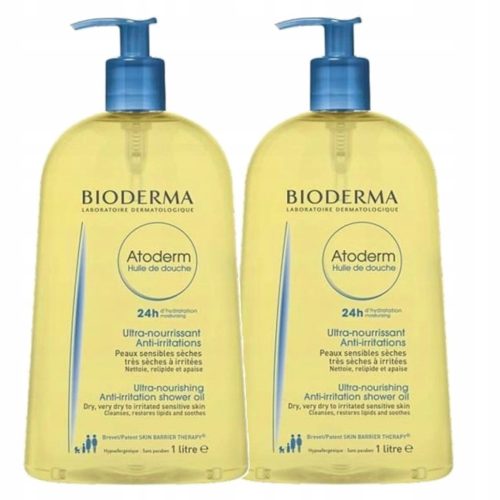 BIODERMA Atoderm Duschöl Set für Tag und Nacht 2x 1000ml
