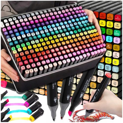  ALKOHOLMARKER, TRIPPS, STIFTE, MARKER MIT TASCHE, 262 STÜCK, DOPPELSEITIG PRO
