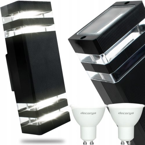  Masterled Gartenwandleuchte schwarz GU10 35 W + GU10 LED-Birne neutralweiß 4000K 5W
