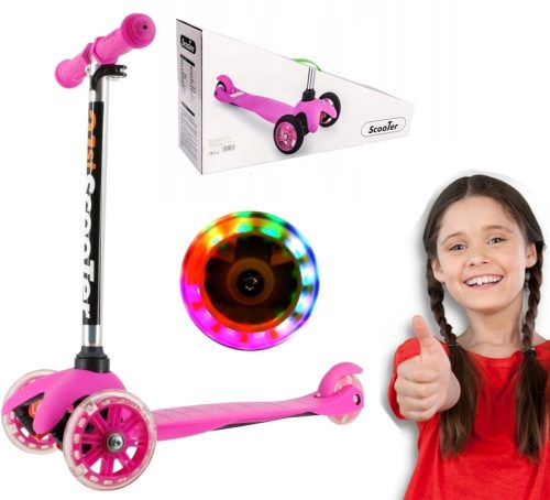  Tobbi Toys dreirädriger Roller BALANCE SCOOTER Blau, Orange, Pink, Grün