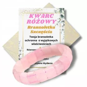  Glücksarmband, Naturstein, ROSENQUARZ