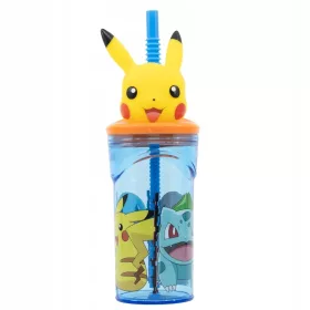  Pokemon Pikachu Tasse mit Strohhalm 3D Figur 663