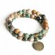  DAMEN-ARMBAND-SET 2in1 LEBENSBAUM NATURSTEINE