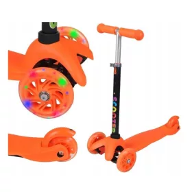    DREIRAD-ROLLER FÜR KINDER, AUSGEWUCHTET, LED-RÄDER, ORANGE