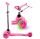  DREIRAD-ROLLER FÜR KINDER, BALANCIERBAR, LED-RÄDER, ROSA