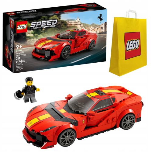  LEGO Speed Champions 76914 Ferrari 812 Competizione + LEGO 6315792 VP PAPIERBEUTEL MITTEL M 34X41X10 TE