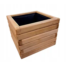    ZPD-Blumentopf 40 cm x 40 x 35 cm, Holz, Braun- und Beigetöne