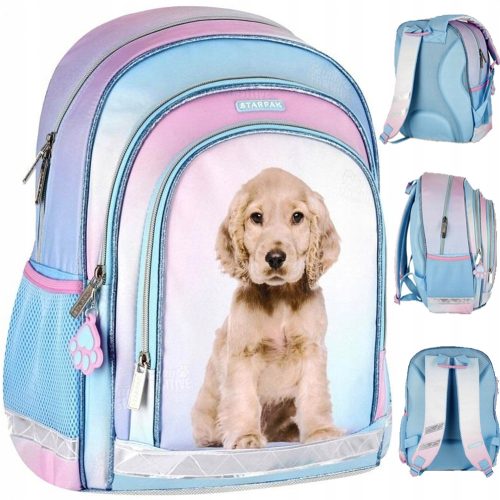  Schulrucksack mit mehreren Fächern DOG CUTIES Starpak Blautöne, Rosatöne, Mehrfarbig 23 l