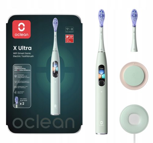  OCLEAN X Ultraschallzahnbürste, Mint, 2 Spitzen, Griff