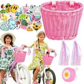    KORB, FLASCHENKORB, BÄRENPUPPE, RATTANFAHRRAD, GLOCKE, FRANSEN, AUFKLEBER