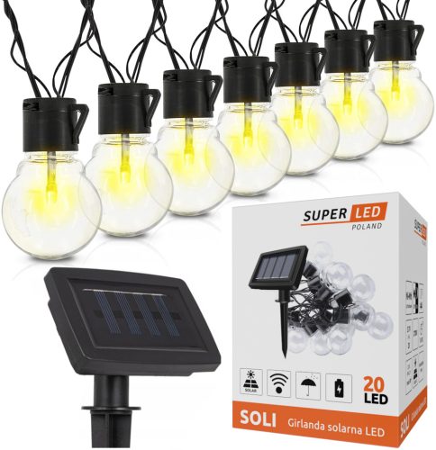  SuperLED 550 cm Solar-Lichterkette, schwarz