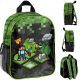  Minecraft Paso Kindergartenrucksack mit einem Fach für Jungen, Schwarz, Grüntöne, Mehrfarbig