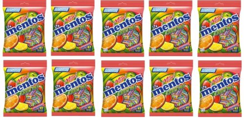MENTOS Mini Fruit Mix - 10x 178,5g Kartonpackung Kau-Bonbons