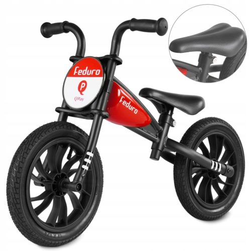  Qplay Feduro 12" Laufrad Schwarz, Rot