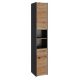 VMP Regal BADEZIMMERSCHRANK 30 cm POST BÜCHERREGAL 30 cm x 170 cm x 30 cm Anthrazit, Artisan-Eiche