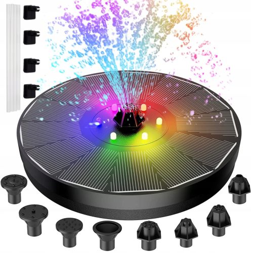  SOLAR GARTENBRUNNEN LED SCHWIMMENDE WASSERPUMPE für RGB-Teich