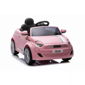    Kinderfahrzeug Fiat 500e 2x45W 12V5Ah EVA-Räder ROSA + GRATIS Schleife