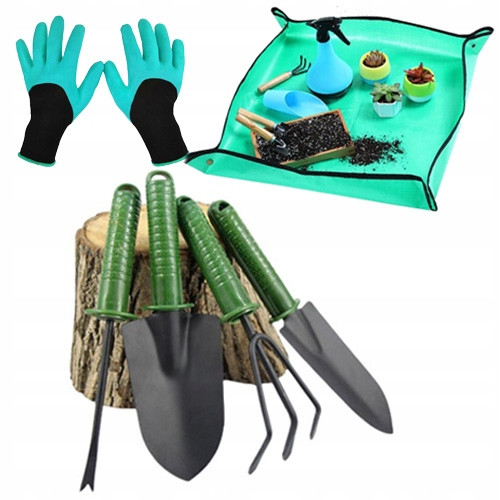  SET GARTENGERÄTE 6-tlg. + Bezug, Matte 50 x 50 cm Stoff