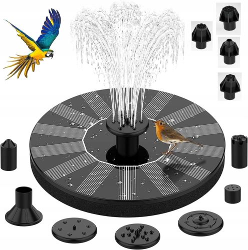  SCHWIMMENDER SOLAR-GARTENBRUNNEN, 11 Düsen, 16 cm