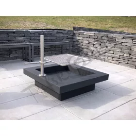    Edelstahlgrill mit Feuerraum RECTAN 85 - modern - holzbefeuert