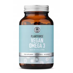   Vegane Omega-3-Fettsäuren DHA/EPA von Plantforce, 120 Kapseln