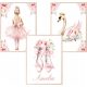  Set mit 3 A3-Postern, Ballerina-Ballett-Initialen, Namen des Babys