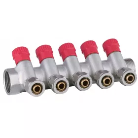    X-HOME PEX-VERTEILER 1" x 16 mm 5 KREISE WARMWASSERABSCHNITTE FÜR WARMWASSER-MONO