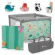  Baby-Laufstall mit sensorischer Matte und Spielzeug 100x100cm Lionelo Mille