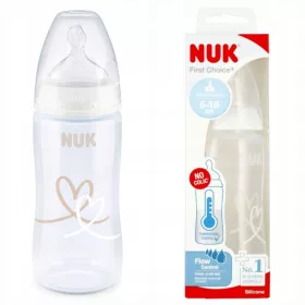    NUK Trinkflasche mit Temperaturanzeige 300 ml 6-18m First Choice+ weiß 10741103