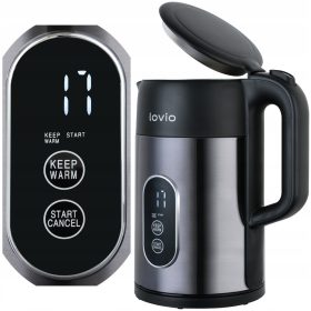    LOVIO Akku-Wasserkocher Akku-Wasserkocher aus Stahl LVSEK001 2200 W 1,5 l Schwarz