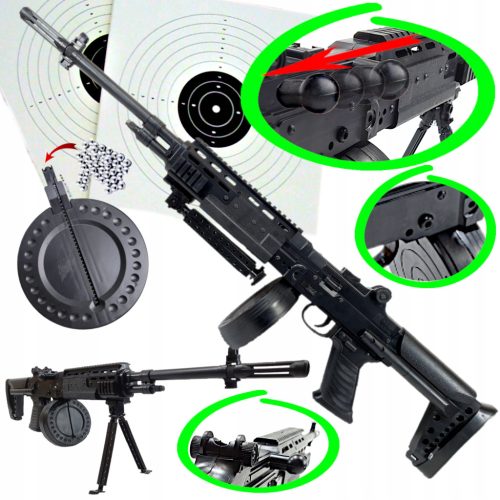  AK-12-Maschinengewehr mit 6-mm-Air-Soft-Gun-Kugeln + Visier + 2 Schilden