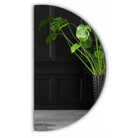    Runder Spiegel 120 cm mit abgeschrägter Seite Silber Badezimmer