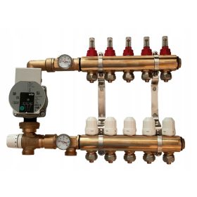    Verteiler 6 für Fußbodenheizung mit einer PUMPENGRUPPE für Fußbodenheizung, WILO-Pumpe