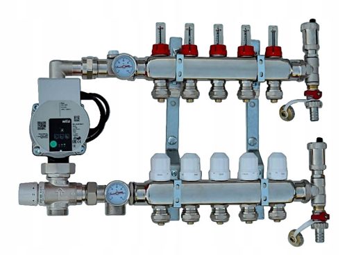  Verteiler 7 für Fußbodenheizung, PUMPENGRUPPE für Fußbodenheizung, WILO-Pumpe