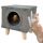  PETSTORY Katzen- und Hundebett mit LOCH an den Beinen. Eingebautes Haus