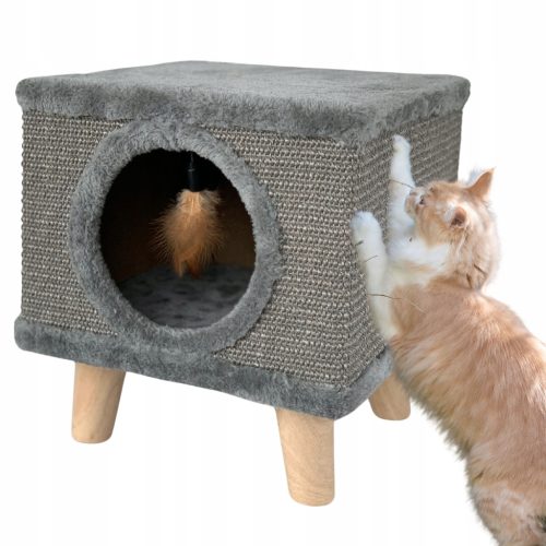  PETSTORY Katzen- und Hundebett mit LOCH an den Beinen. Eingebautes Haus