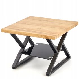    Halmar XENA quadratische Bank 60 x 60 x 45 cm, natürliche Eiche