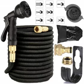  GARTENSCHLAUCH 30 m VERLÄNGBAR + ANSCHLÜSSE + PISTOLE