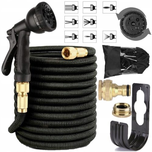  GARTENSCHLAUCH 30 m VERLÄNGBAR + ANSCHLÜSSE + PISTOLE